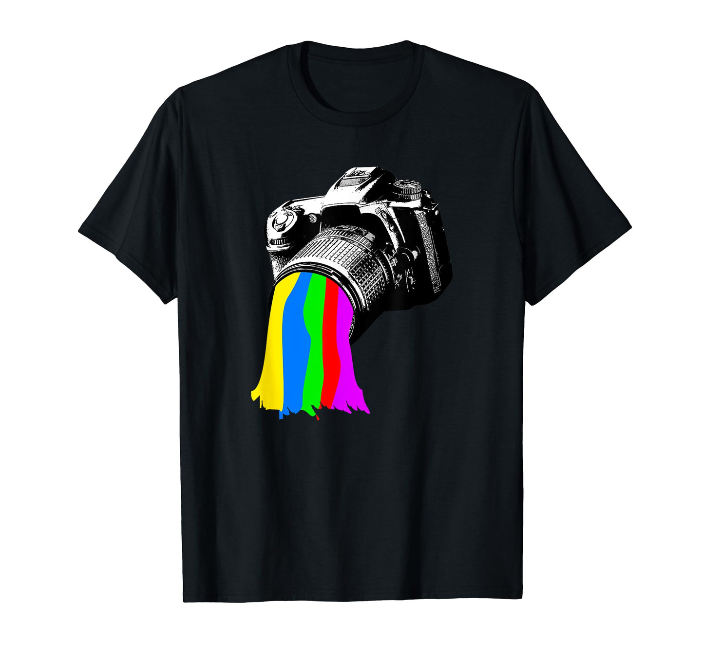 Photographer Camera Rainbow T-Shirt - Trendy Graphic Unisex - T-Shirt, Sweatshirt, Hoodie