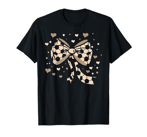 Soccer Ball Coquette Bow Game Day T-Shirt - Minimalist Print for Adults - T-Shirt, Sweatshirt, Hoodie