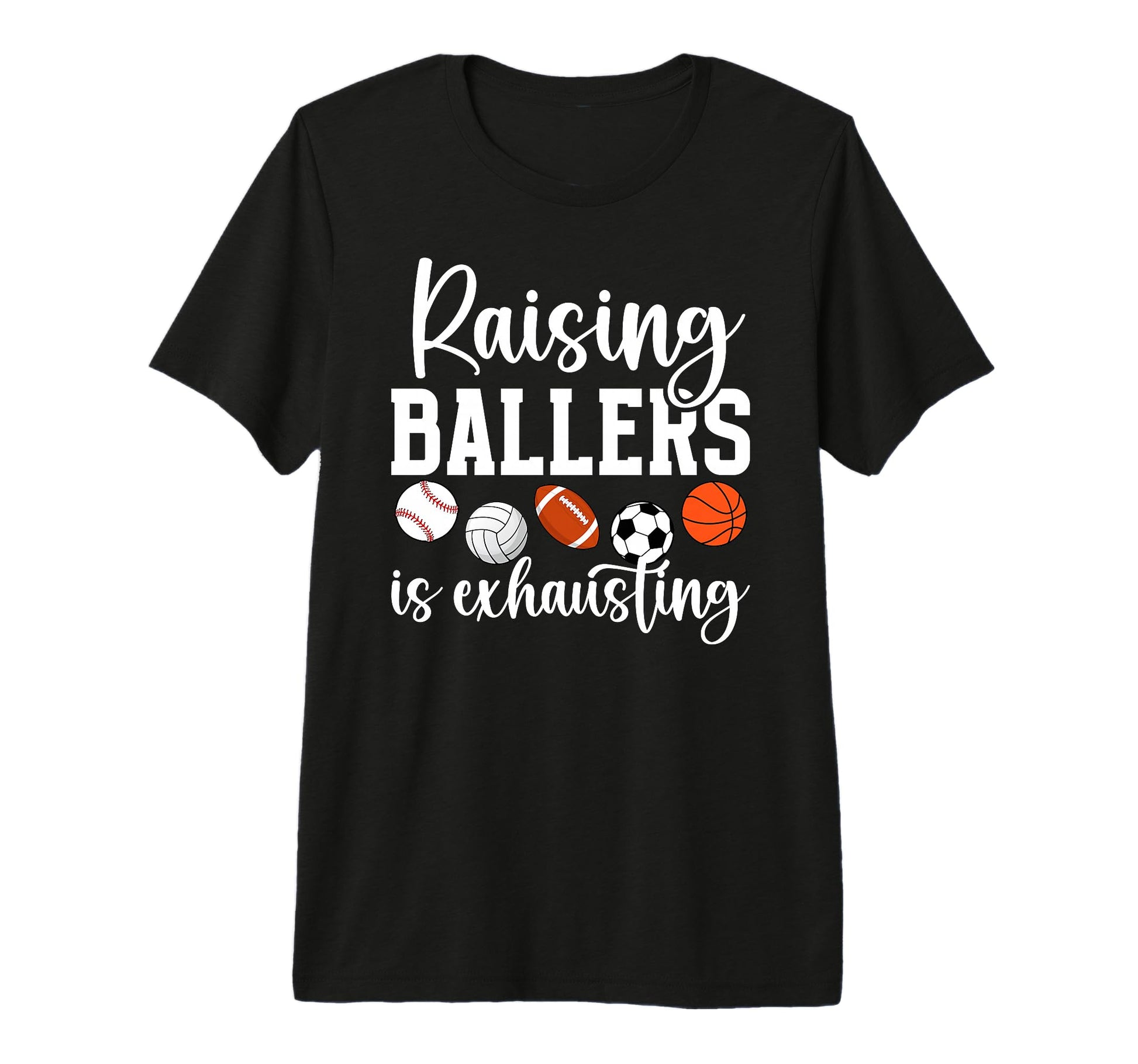 Raising Ballers Sports Mom Sports Mama T-Shirt - Aesthetic Graphic Unisex - T-Shirt, Sweatshirt, Hoodie