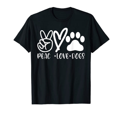 Dog Moms Peace Love Dogs Pet Owner T-Shirt - Aesthetic Graphic for Adults - T-Shirt, Sweatshirt, Hoodie