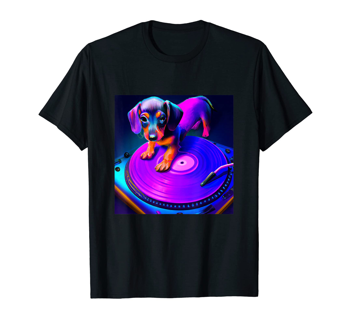 Dachshund Dj Vaporwave Aesthetic Dog T-Shirt - Fun Novelty Design Unisex - T-Shirt, Sweatshirt, Hoodie