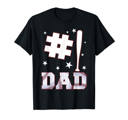 Number One Baseball Dad Baseball T-Shirt - Aesthetic Graphic Men Women - T-Shirt, Sweatshirt, Hoodie