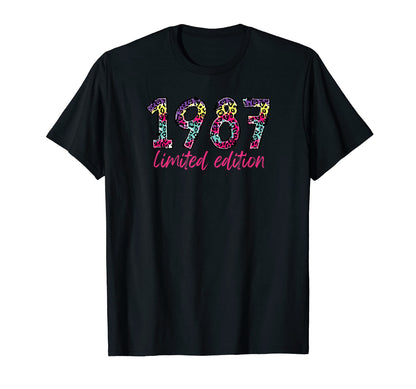 1987 Rainbow Leopard T-Shirt - Minimalist Print Men Women - T-Shirt, Sweatshirt, Hoodie
