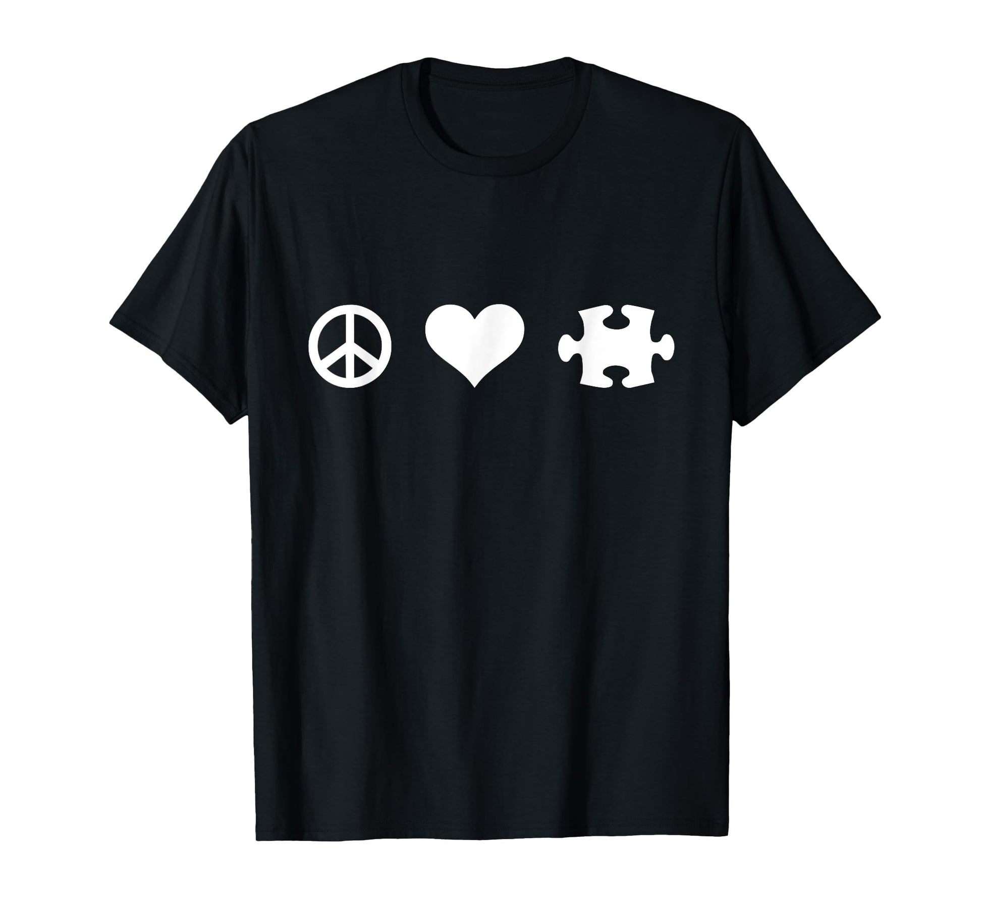Peace Love Jigsaw Puzzle T-Shirt - Aesthetic Graphic Unisex - T-Shirt, Sweatshirt, Hoodie