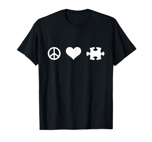 Peace Love Jigsaw Puzzle T-Shirt - Aesthetic Graphic Unisex - T-Shirt, Sweatshirt, Hoodie