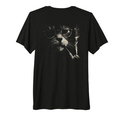 Cat Smoking Pipe Glasses Meme Grunge T-Shirt - Fun Novelty Design Unisex - T-Shirt, Sweatshirt, Hoodie
