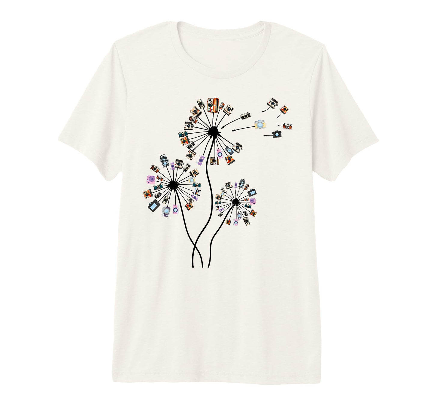 Photographer Camera Dandelion T-Shirt - Fun Novelty Design Men Women - T-Shirt, Sweatshirt, Hoodie