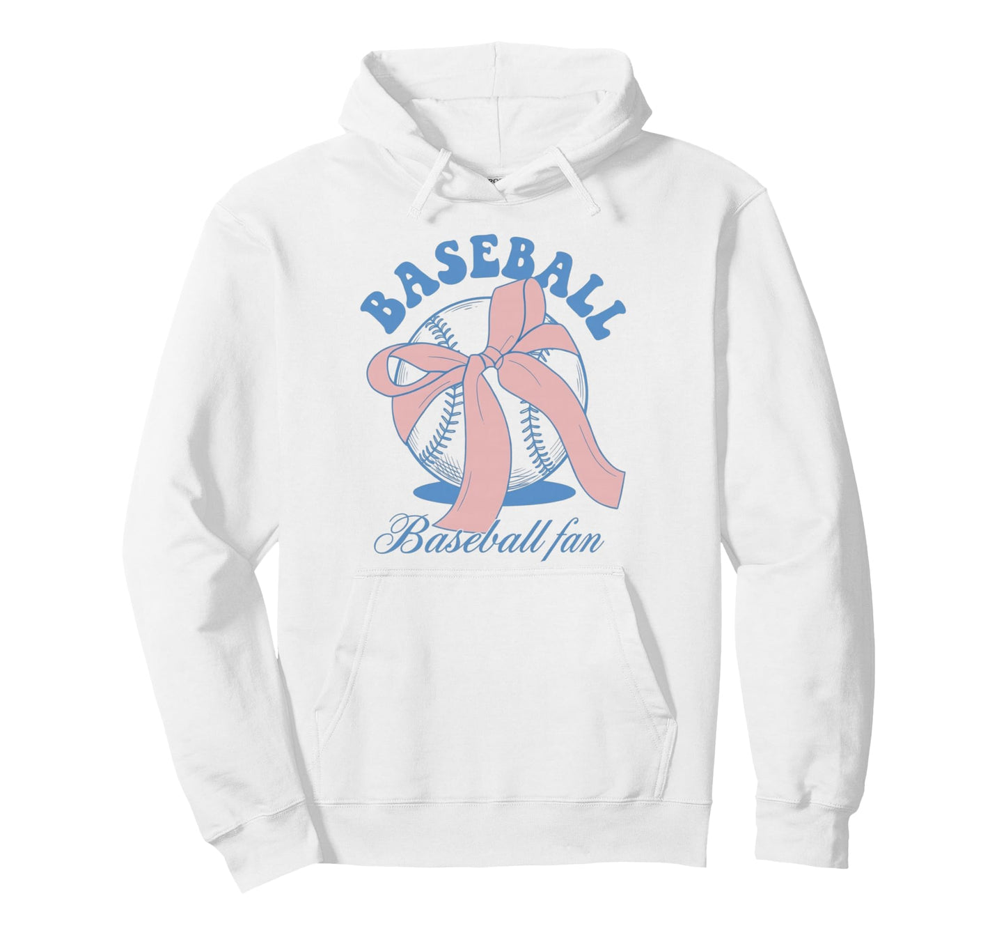 Baseball Fan Coquette Bow Hoodie - Custom Art Print Unisex - T-Shirt, Sweatshirt, Hoodie