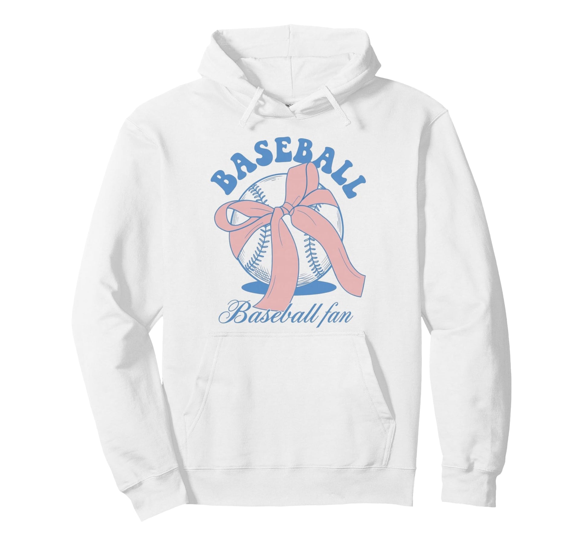 Baseball Fan Coquette Bow Hoodie - Custom Art Print Unisex - T-Shirt, Sweatshirt, Hoodie