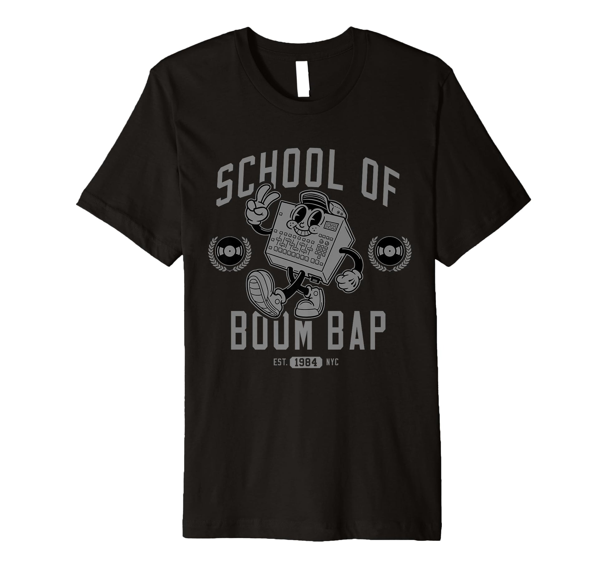 Grey Old School Hip Hop Sampler T-Shirt - Streetwear Style Unisex - T-Shirt, Sweatshirt, Hoodie