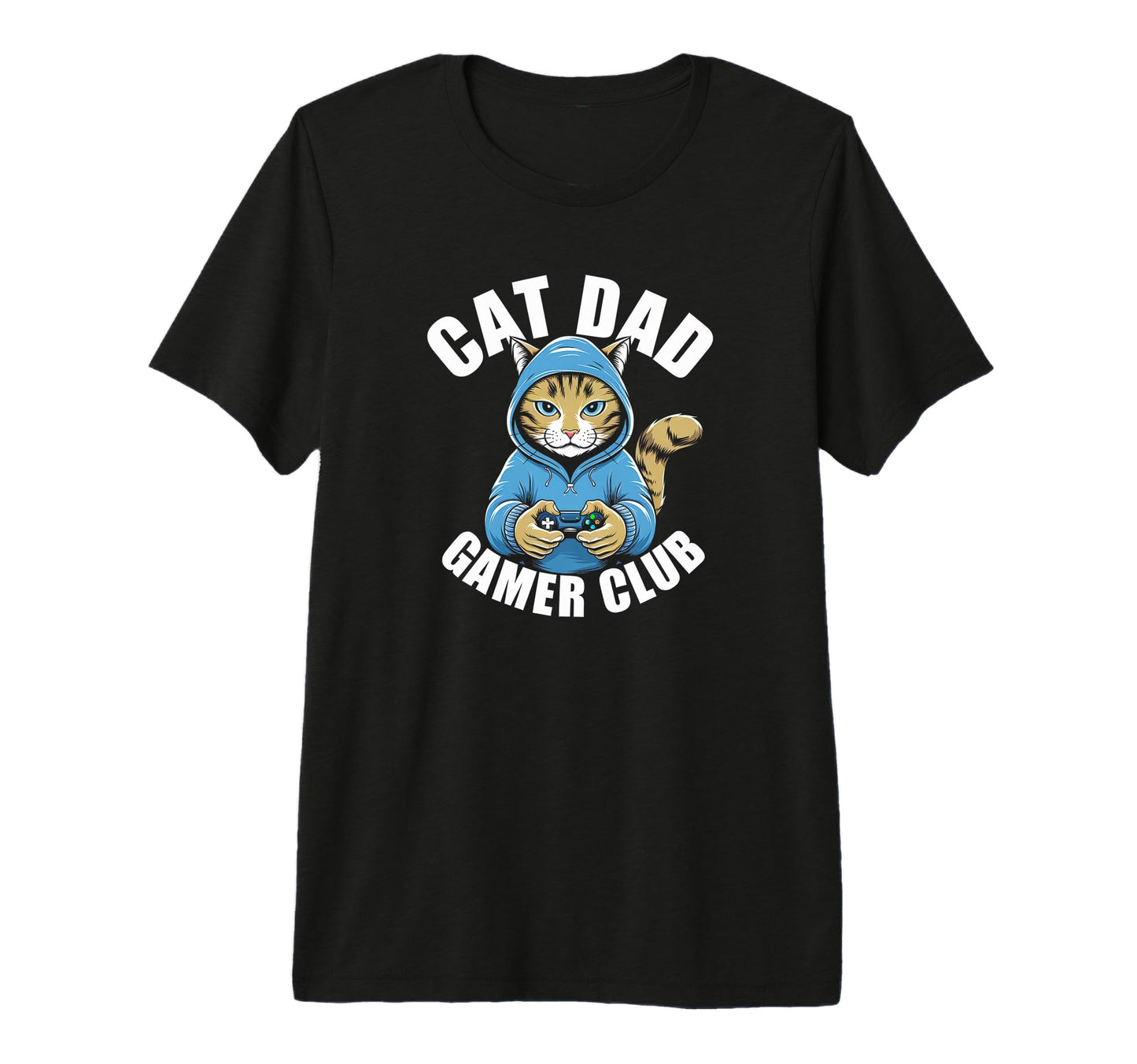 Cat Dad Gamer Club Cat Lover Fathers Day T-Shirt - Streetwear Style Unisex - T-Shirt, Sweatshirt, Hoodie