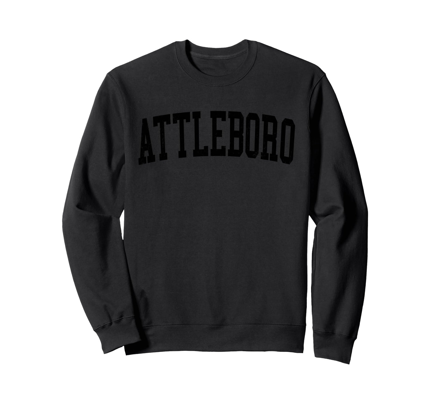 Attleboro Ma Distressed Black Varsity Sweatshirt - Streetwear Style Unisex - T-Shirt, Sweatshirt, Hoodie