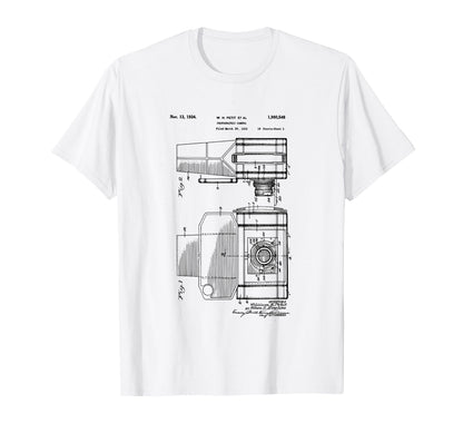 Camera Photographic Patent 1934 Drawing T-Shirt - Unique Graphic Men Women - T-Shirt, Sweatshirt, Hoodie