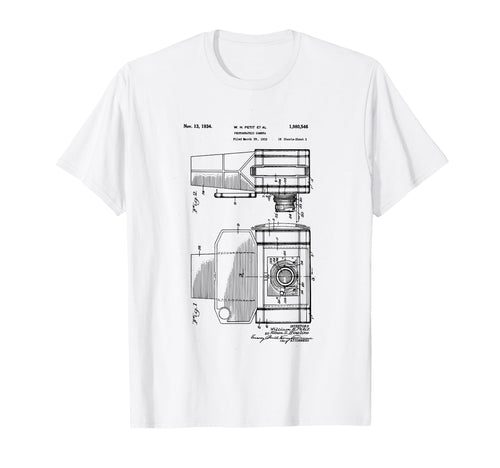 Camera Photographic Patent 1934 Drawing T-Shirt - Unique Graphic Men Women - T-Shirt, Sweatshirt, Hoodie