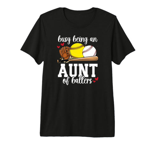 Busy Being Aunt Ballers Baseball T-Shirt - Graphic Print for Adults - T-Shirt, Sweatshirt, Hoodie