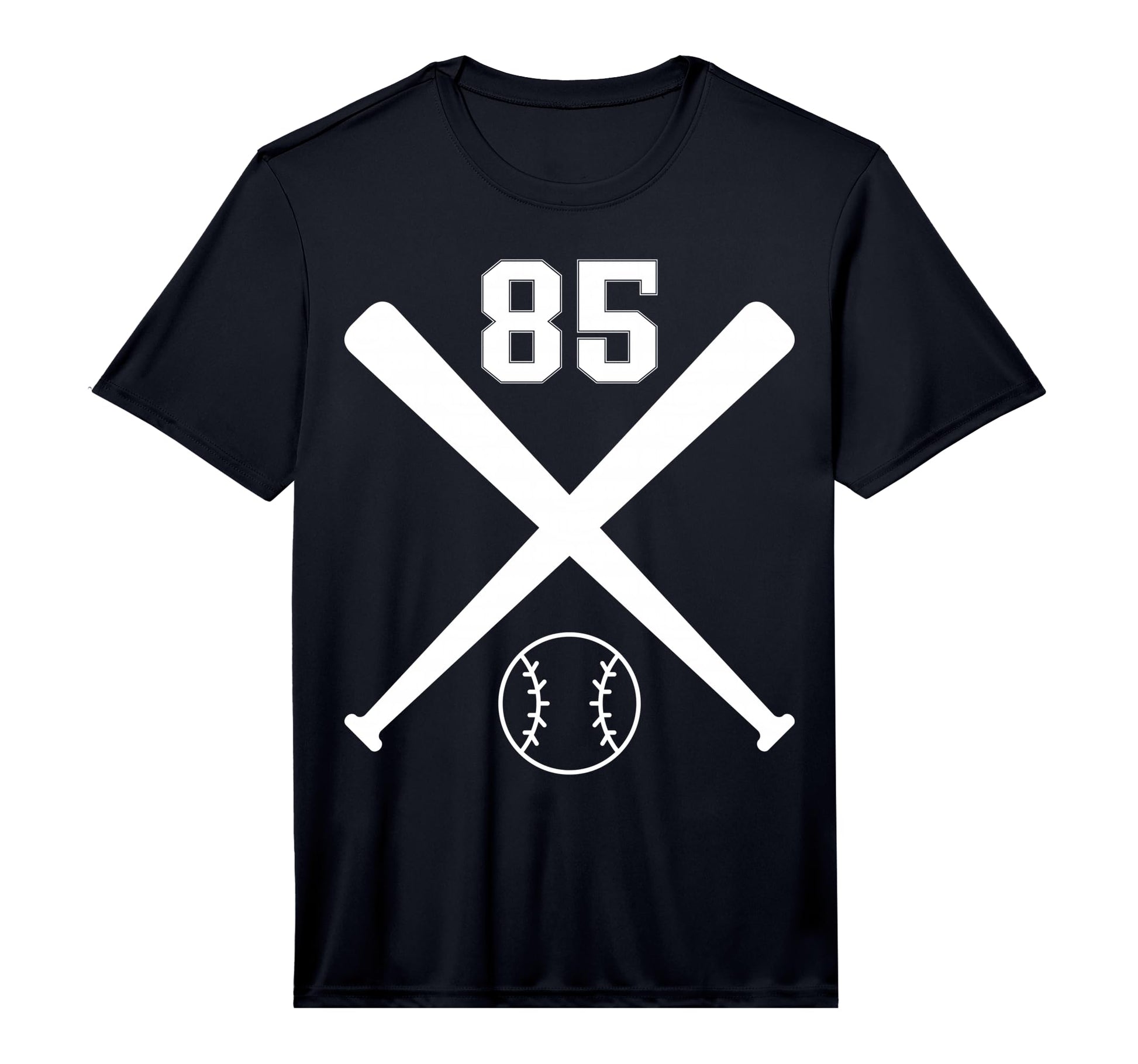 Baseball Softball Number 85 Performance T-Shirt - Unique Graphic Unisex - T-Shirt, Sweatshirt, Hoodie