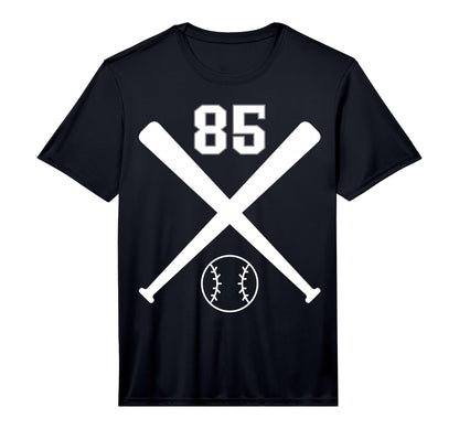Baseball Softball Number 85 Performance T-Shirt - Unique Graphic Unisex - T-Shirt, Sweatshirt, Hoodie