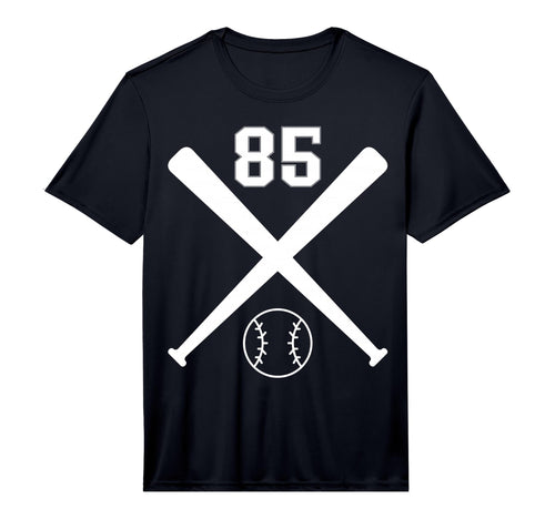 Baseball Softball Number 85 Performance T-Shirt - Unique Graphic Unisex - T-Shirt, Sweatshirt, Hoodie
