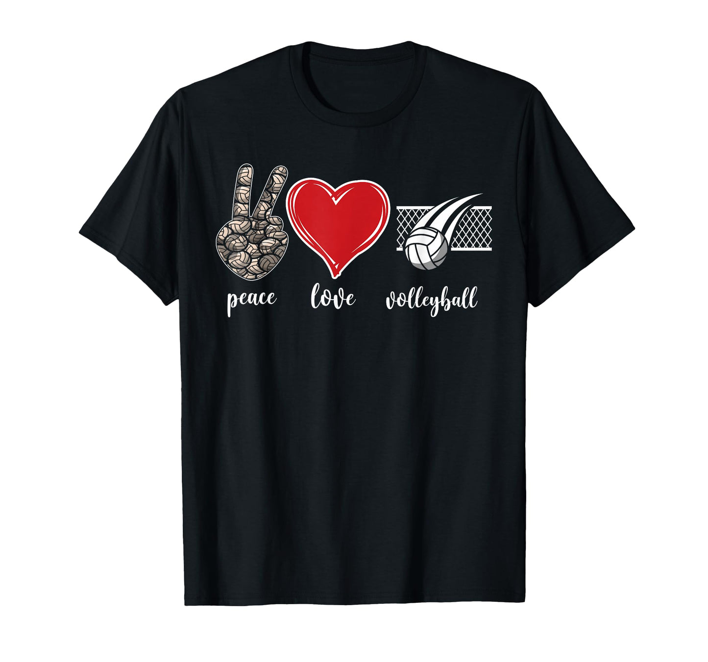 Volleyball Player Team Peace Love T-Shirt - Graphic Print Men Women - T-Shirt, Sweatshirt, Hoodie