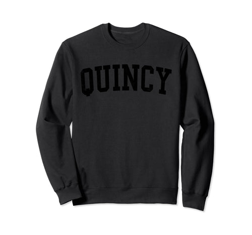 Quincy Ma Distressed Black Varsity Sweatshirt - Aesthetic Graphic Unisex - T-Shirt, Sweatshirt, Hoodie