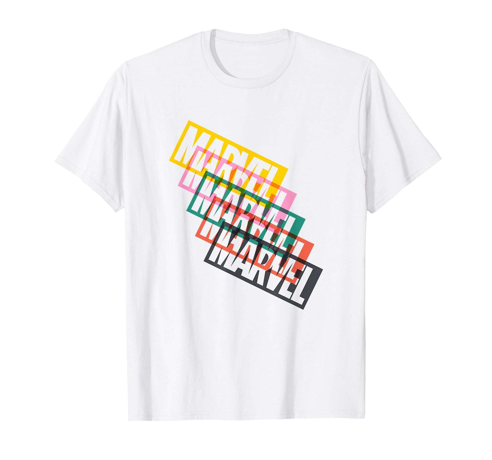 Marvel Comics Rainbow Block Overlay T-Shirt - Custom Art Print Men Women - T-Shirt, Sweatshirt, Hoodie