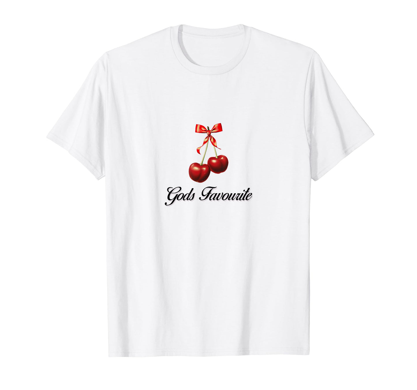 Gods Favourite Coquette Cherry Bow T-Shirt - Fun Novelty Design for Adults - T-Shirt, Sweatshirt, Hoodie