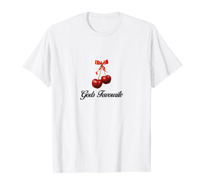 Gods Favourite Coquette Cherry Bow T-Shirt - Fun Novelty Design for Adults - T-Shirt, Sweatshirt, Hoodie