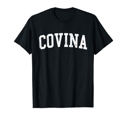 Covina Ca Distressed White Varsity T-Shirt - Aesthetic Graphic for Adults - T-Shirt, Sweatshirt, Hoodie