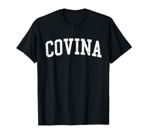 Covina Ca Distressed White Varsity T-Shirt - Aesthetic Graphic for Adults - T-Shirt, Sweatshirt, Hoodie