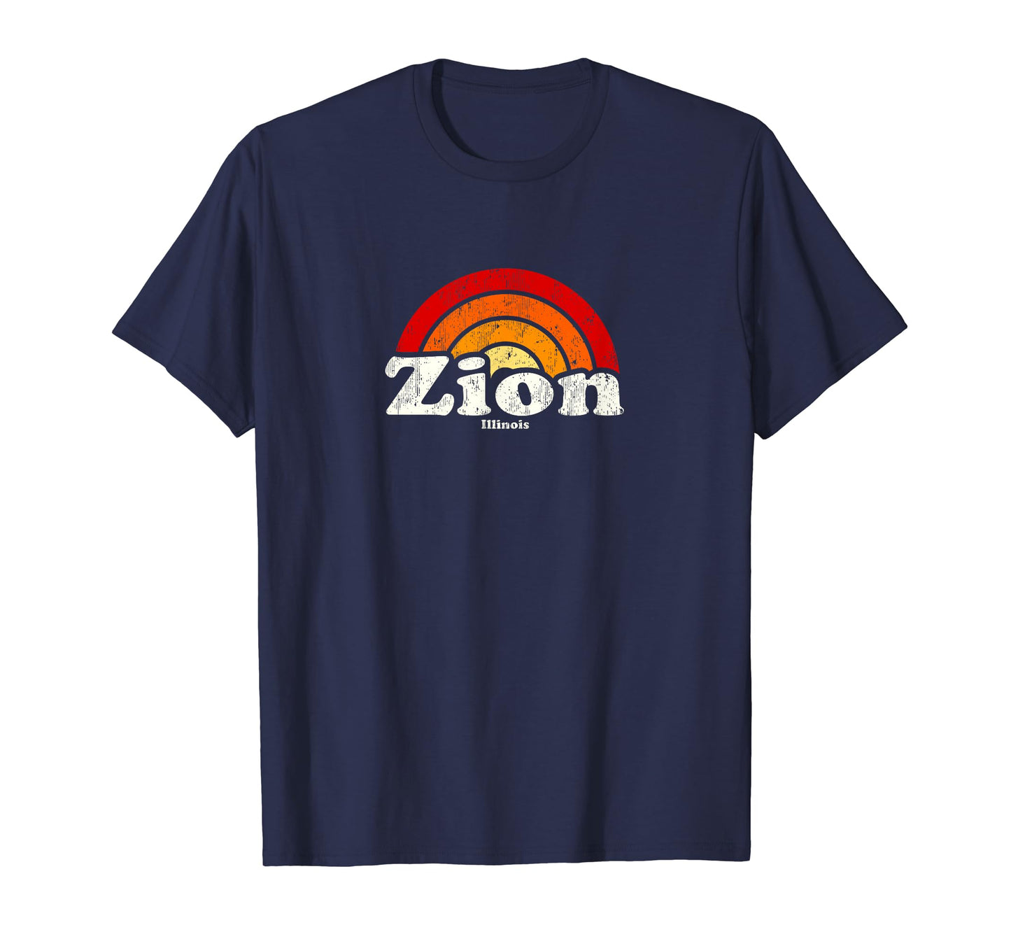 Zion Illinois Il 70S Rainbow T-Shirt - Custom Art Print Men Women - T-Shirt, Sweatshirt, Hoodie