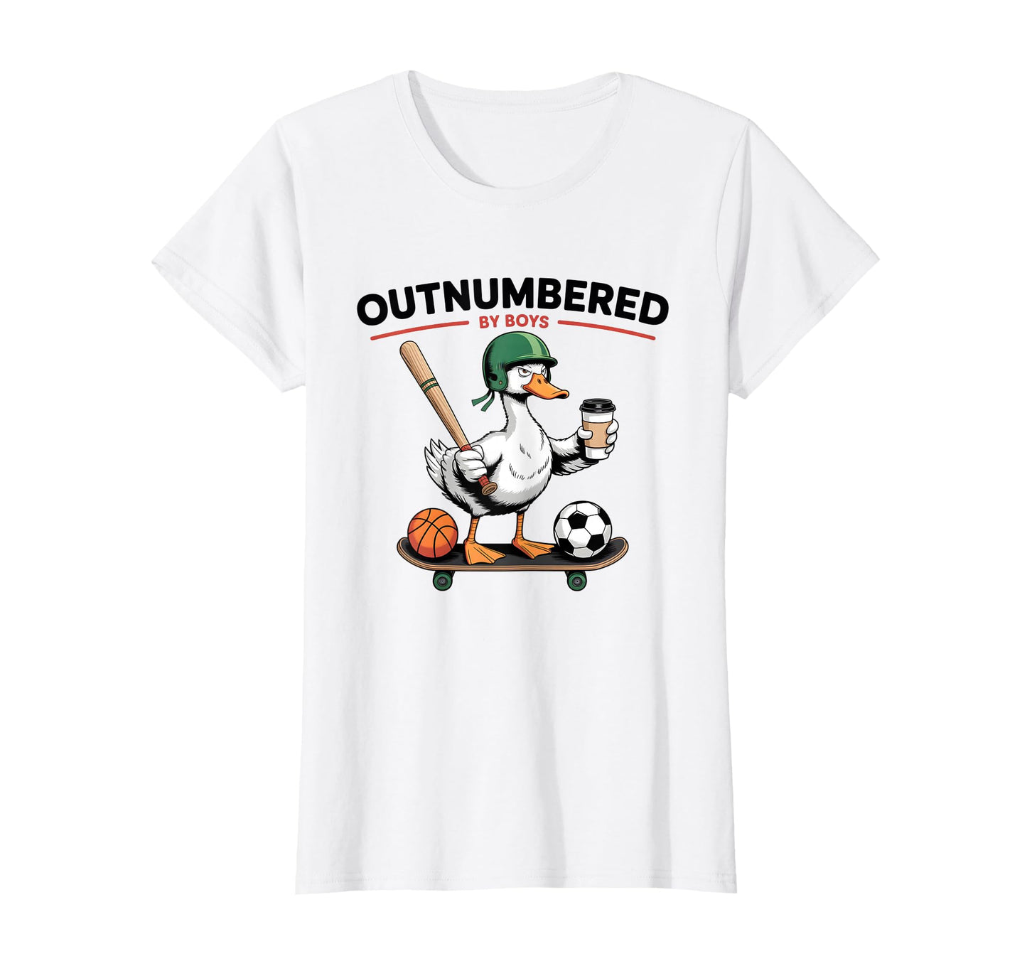 Outnumbered Baseball Mama Goose Mothers Day T-Shirt - Graphic Print Unisex - T-Shirt, Sweatshirt, Hoodie