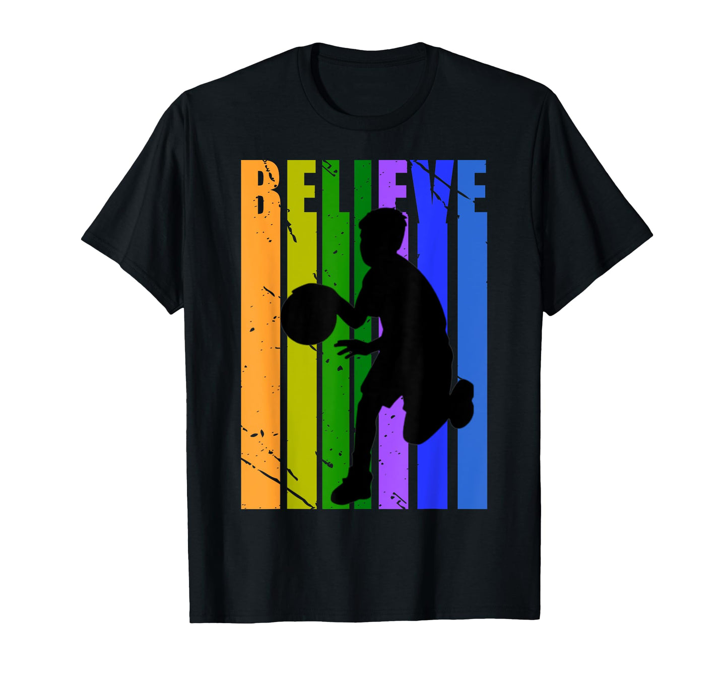 Basketball Birthday Rainbow Colors T-Shirt - Streetwear Style Unisex - T-Shirt, Sweatshirt, Hoodie