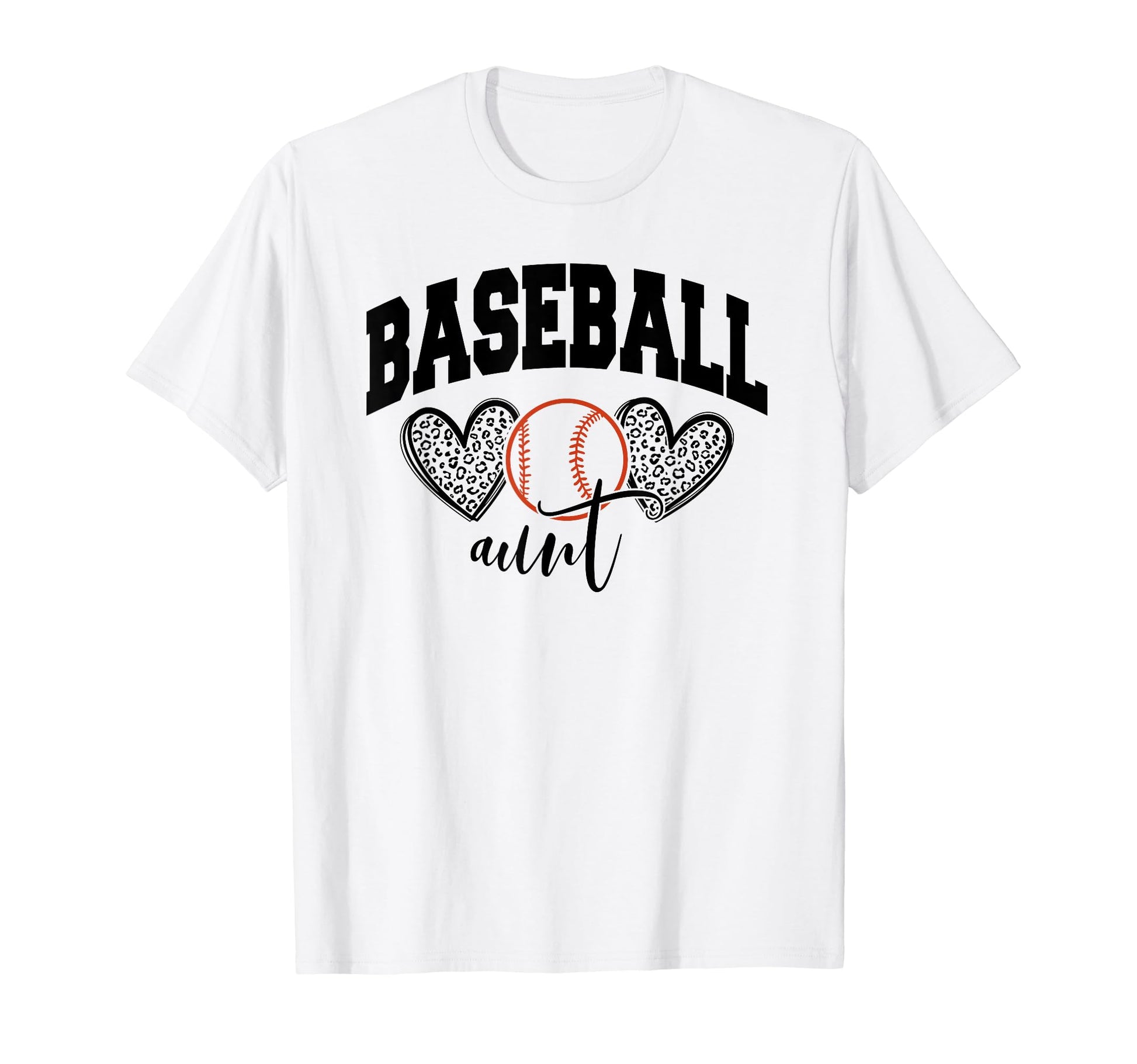 Baseball Aunt Funny Leopard Baseball T-Shirt - Unique Graphic for Adults - T-Shirt, Sweatshirt, Hoodie