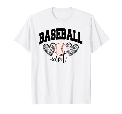 Baseball Aunt Funny Leopard Baseball T-Shirt - Unique Graphic for Adults - T-Shirt, Sweatshirt, Hoodie