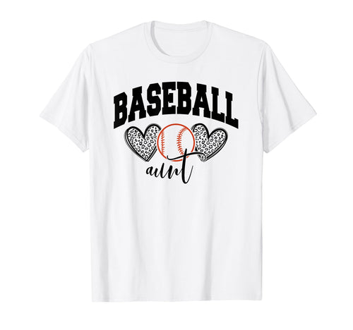 Baseball Aunt Funny Leopard Baseball T-Shirt - Unique Graphic for Adults - T-Shirt, Sweatshirt, Hoodie