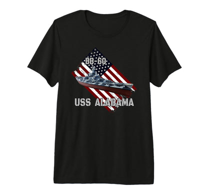 Battleship Uss Alabama Bb 60 T-Shirt - Fun Novelty Design for Adults - T-Shirt, Sweatshirt, Hoodie