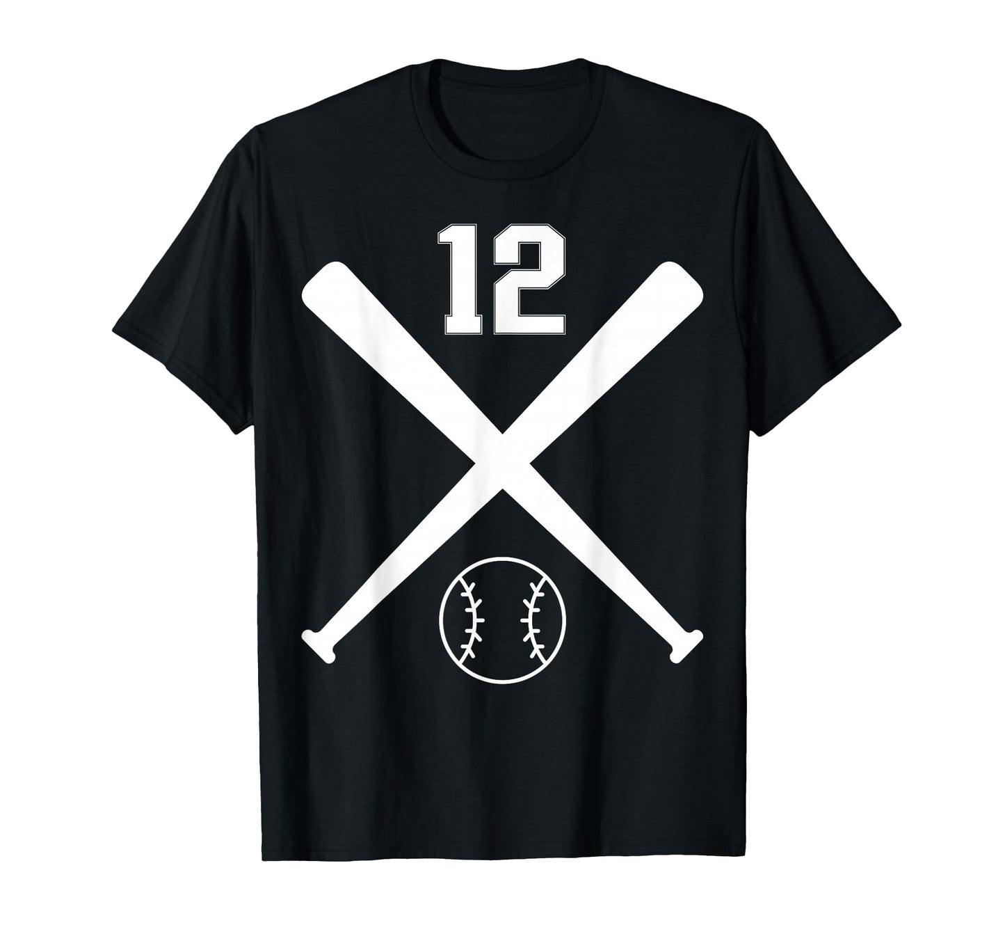 Baseball Softball Number 12 T-Shirt - Unique Graphic Unisex - T-Shirt, Sweatshirt, Hoodie