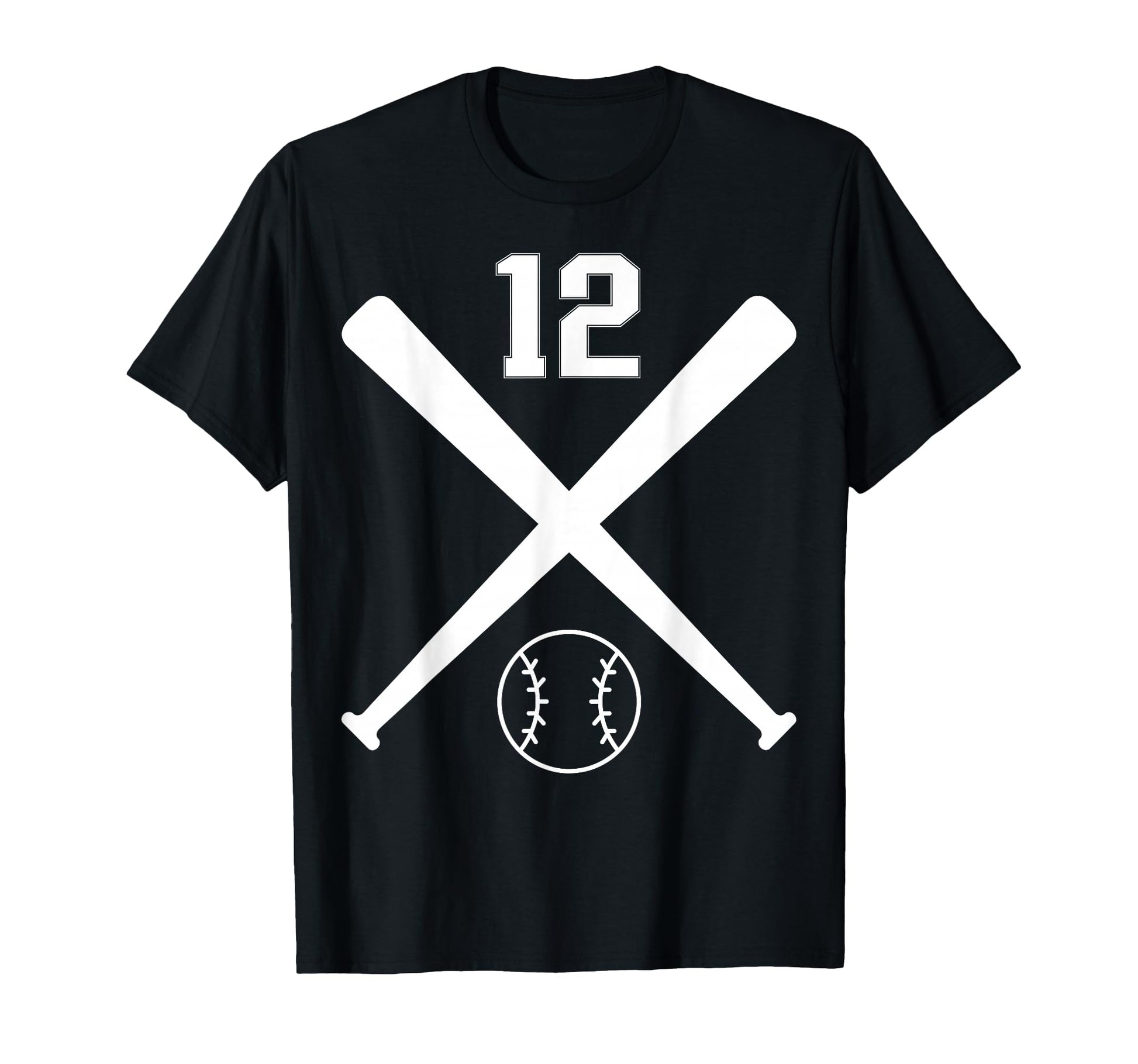 Baseball Softball Number 12 T-Shirt - Unique Graphic Unisex - T-Shirt, Sweatshirt, Hoodie