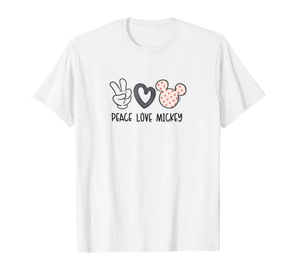 Peace Love And Mickey Mouse T-Shirt - Aesthetic Graphic Unisex - T-Shirt, Sweatshirt, Hoodie