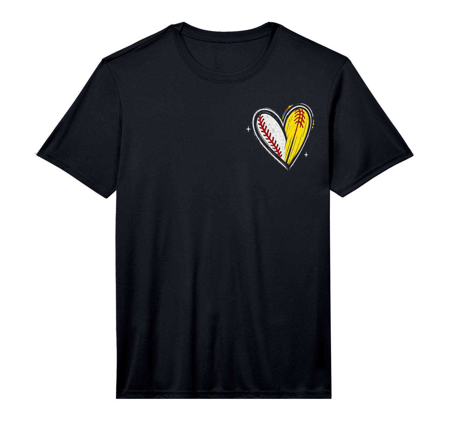 Mens Baseball Mom Heart Softball Mom T-Shirt - Custom Art Print for Adults - T-Shirt, Sweatshirt, Hoodie