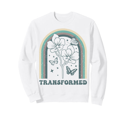 Transformed Butterfly Floral Rainbow Sweatshirt - Streetwear Style Unisex - T-Shirt, Sweatshirt, Hoodie