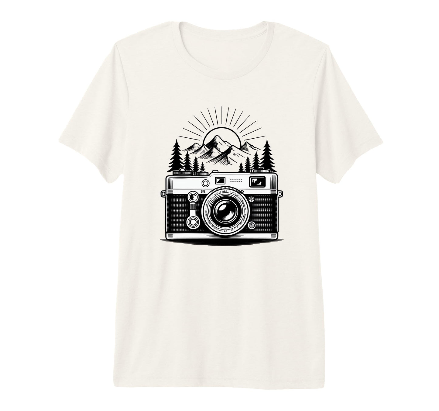 Hiking Hiker Mountains Photographer T-Shirt - Minimalist Print Unisex - T-Shirt, Sweatshirt, Hoodie