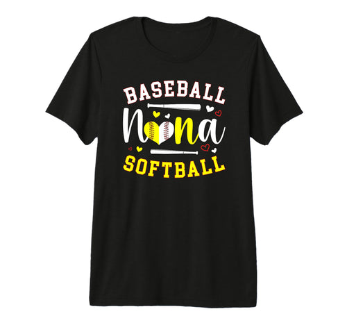 Baseball Softball Nana Softball T-Shirt - Fun Novelty Design for Adults - T-Shirt, Sweatshirt, Hoodie