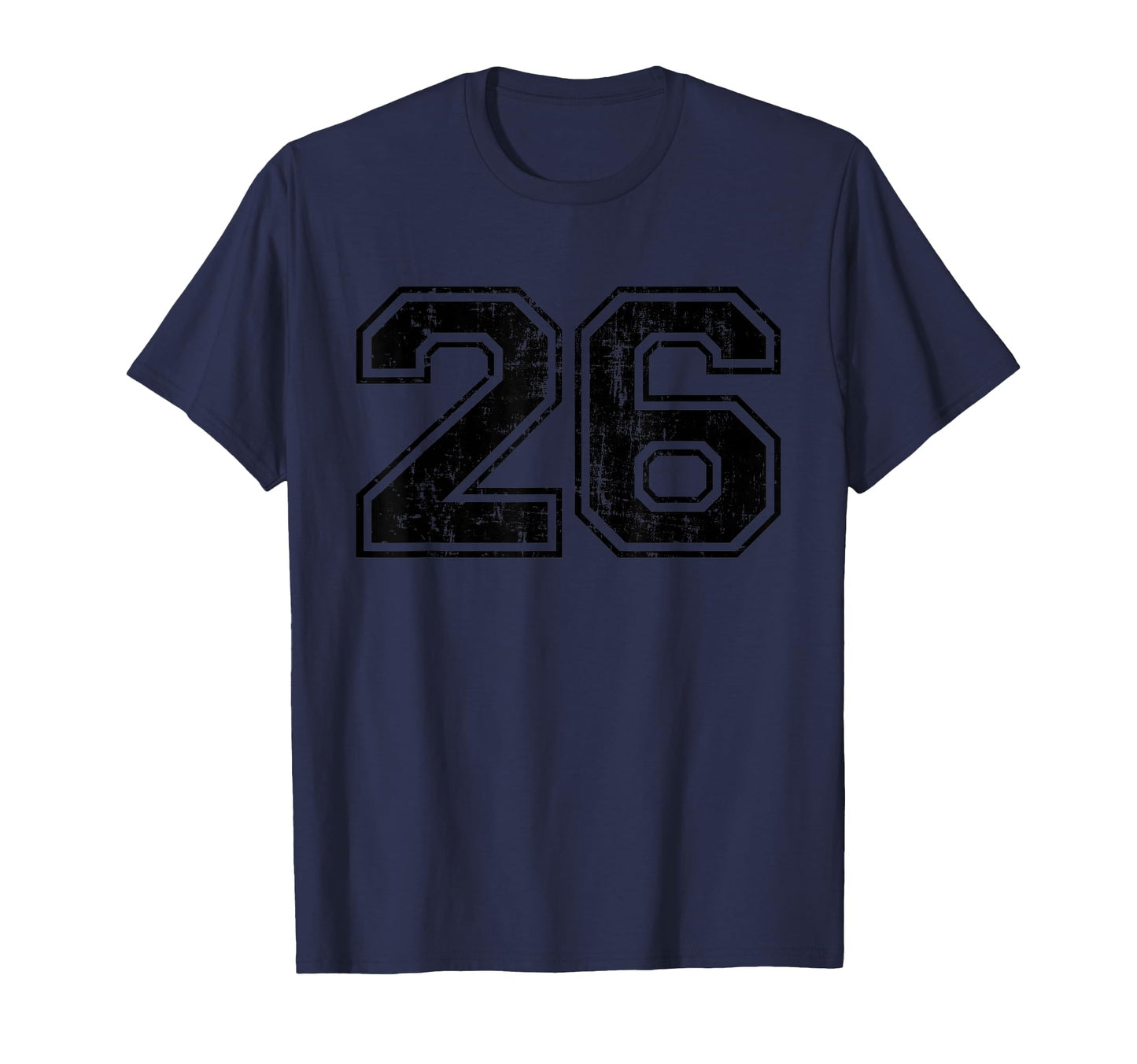 Number 26 Varsity Distressed Sport T-Shirt - Fun Novelty Design Unisex - T-Shirt, Sweatshirt, Hoodie