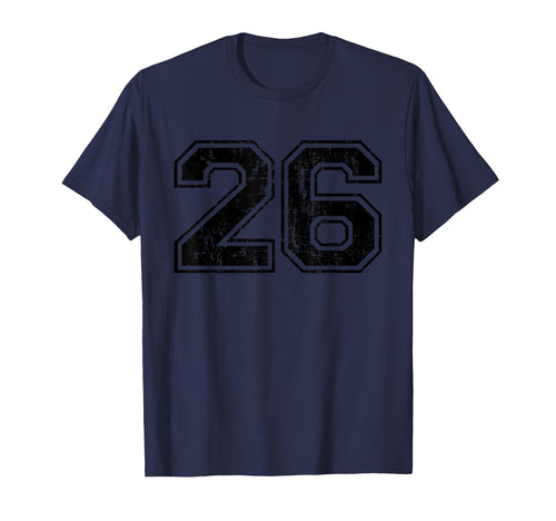 Number 26 Varsity Distressed Sport T-Shirt - Fun Novelty Design Unisex - T-Shirt, Sweatshirt, Hoodie
