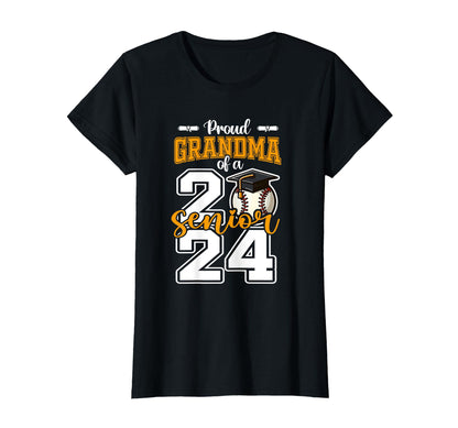 Proud Grandma 2024 Baseball Senior T-Shirt - Casual Everyday Wear Unisex - T-Shirt, Sweatshirt, Hoodie