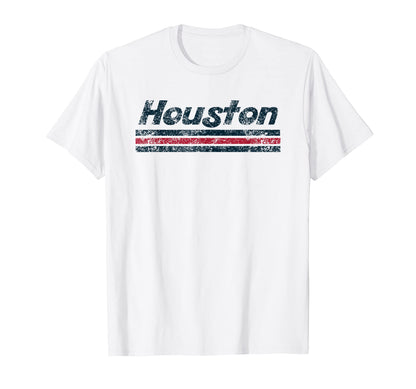 Houston Texas Weathered Stripe T-Shirt - Casual Everyday Wear Unisex - T-Shirt, Sweatshirt, Hoodie