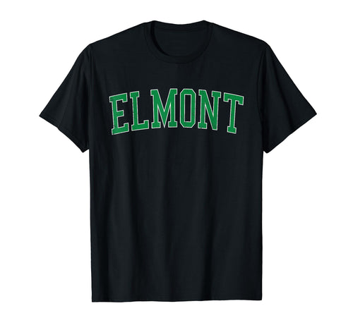 Elmont Ny Distressed Green Varsity T-Shirt - Custom Art Print Unisex - T-Shirt, Sweatshirt, Hoodie
