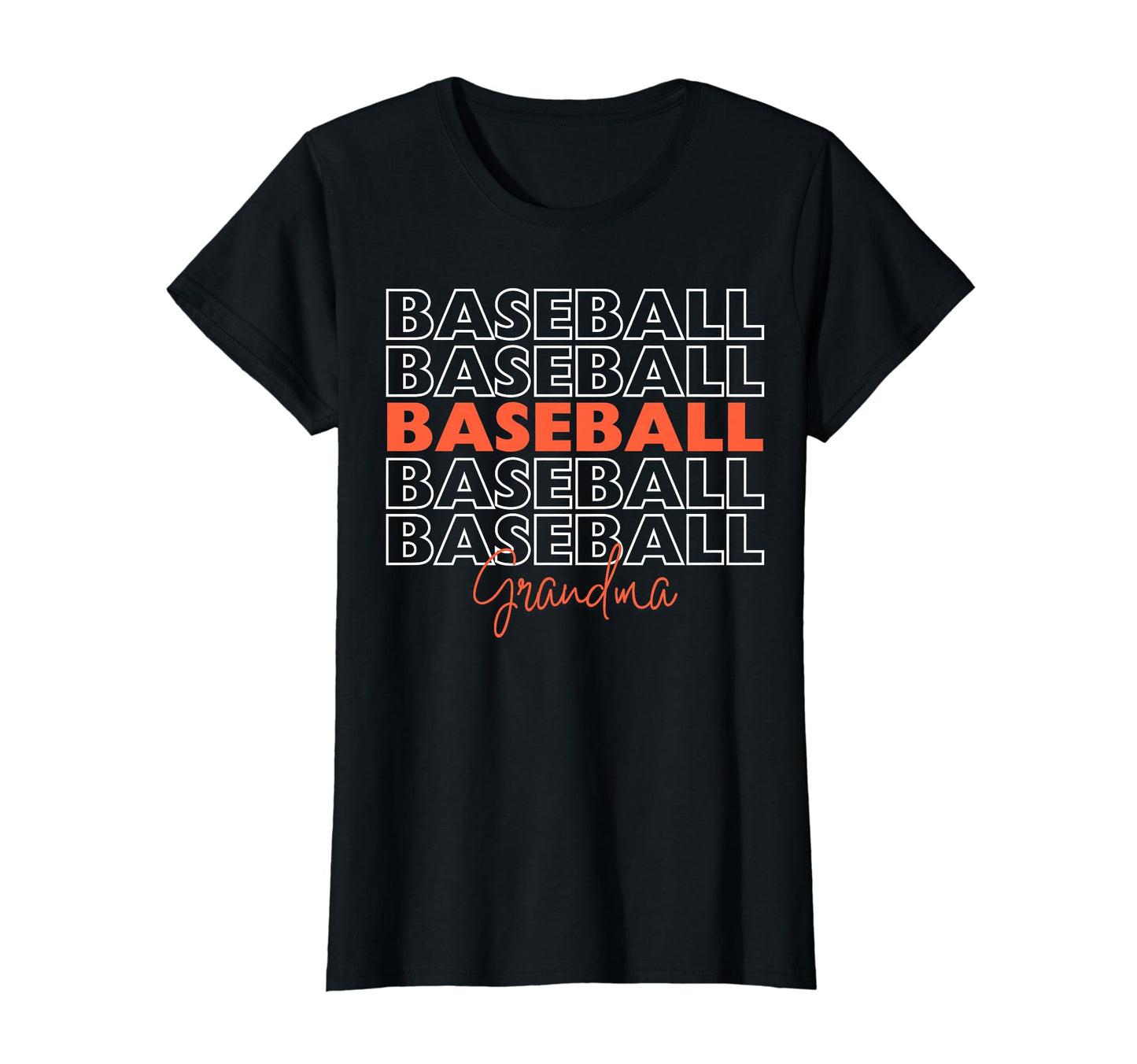 Baseball Grandma Orange Baseball T-Shirt - Fun Novelty Design Unisex - T-Shirt, Sweatshirt, Hoodie
