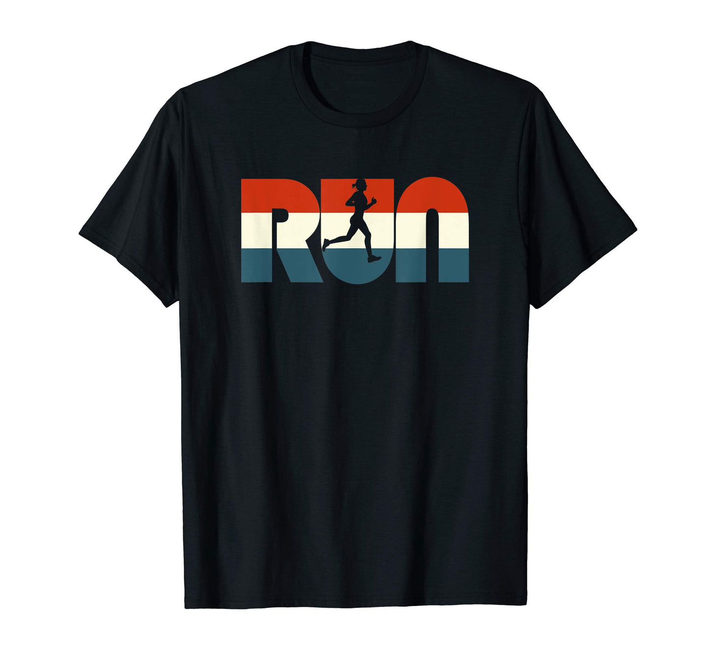 Run Red White Blue Typography Runner T-Shirt - Streetwear Style Unisex - T-Shirt, Sweatshirt, Hoodie